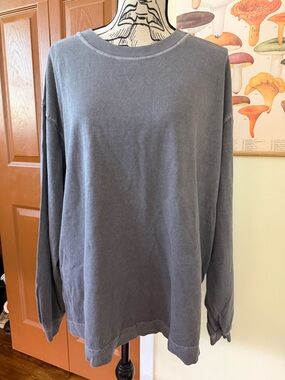 FP Movement by Free People Washed Charcoal Gray Long-Sleeve Tee